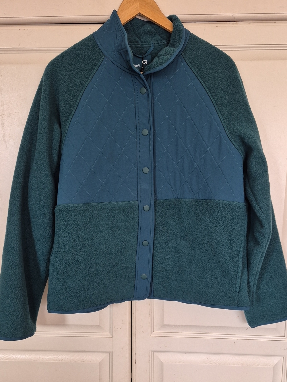 Women's Quilted Fleece Jacket in Teal
